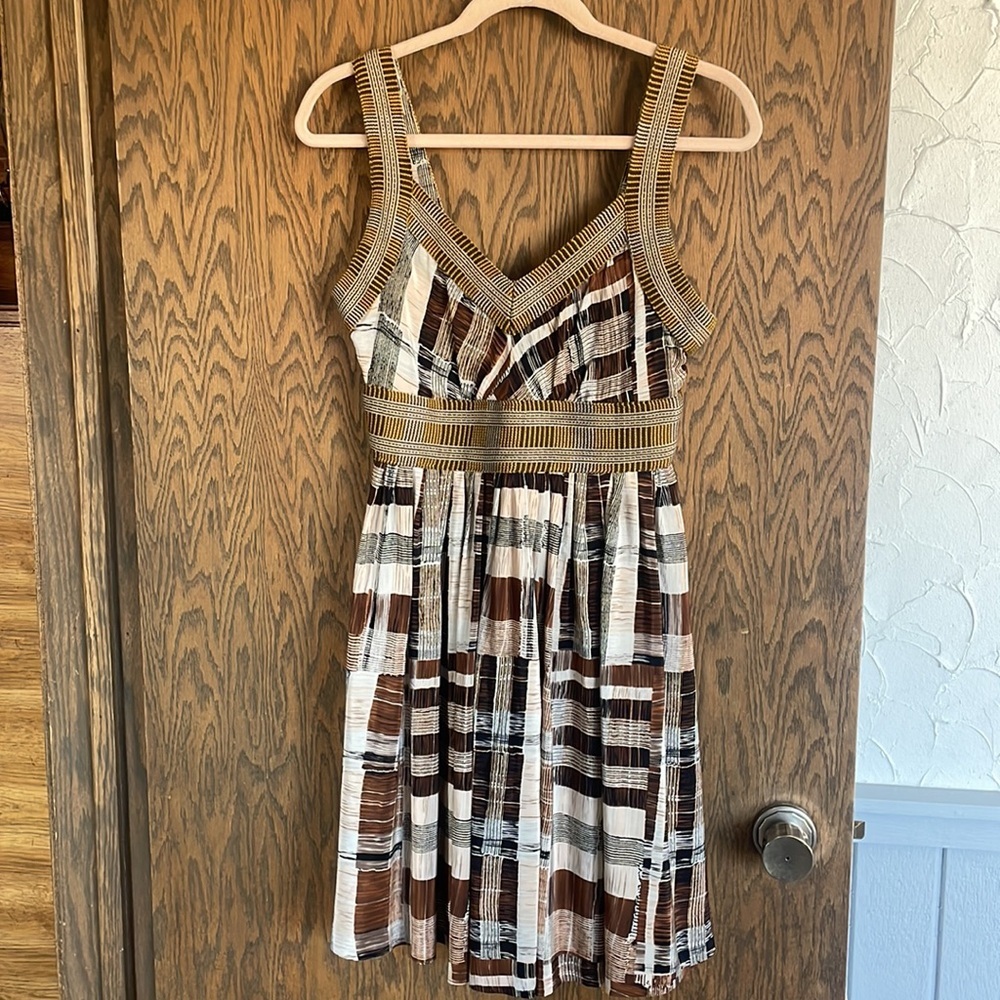 Multicolor Silk‎ Plenty Striped Sleeveless Dress - Picture 4 of 5